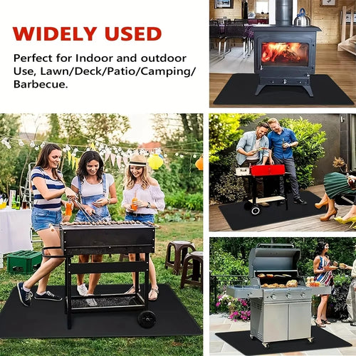 Braai mat with flames, fireproof surface