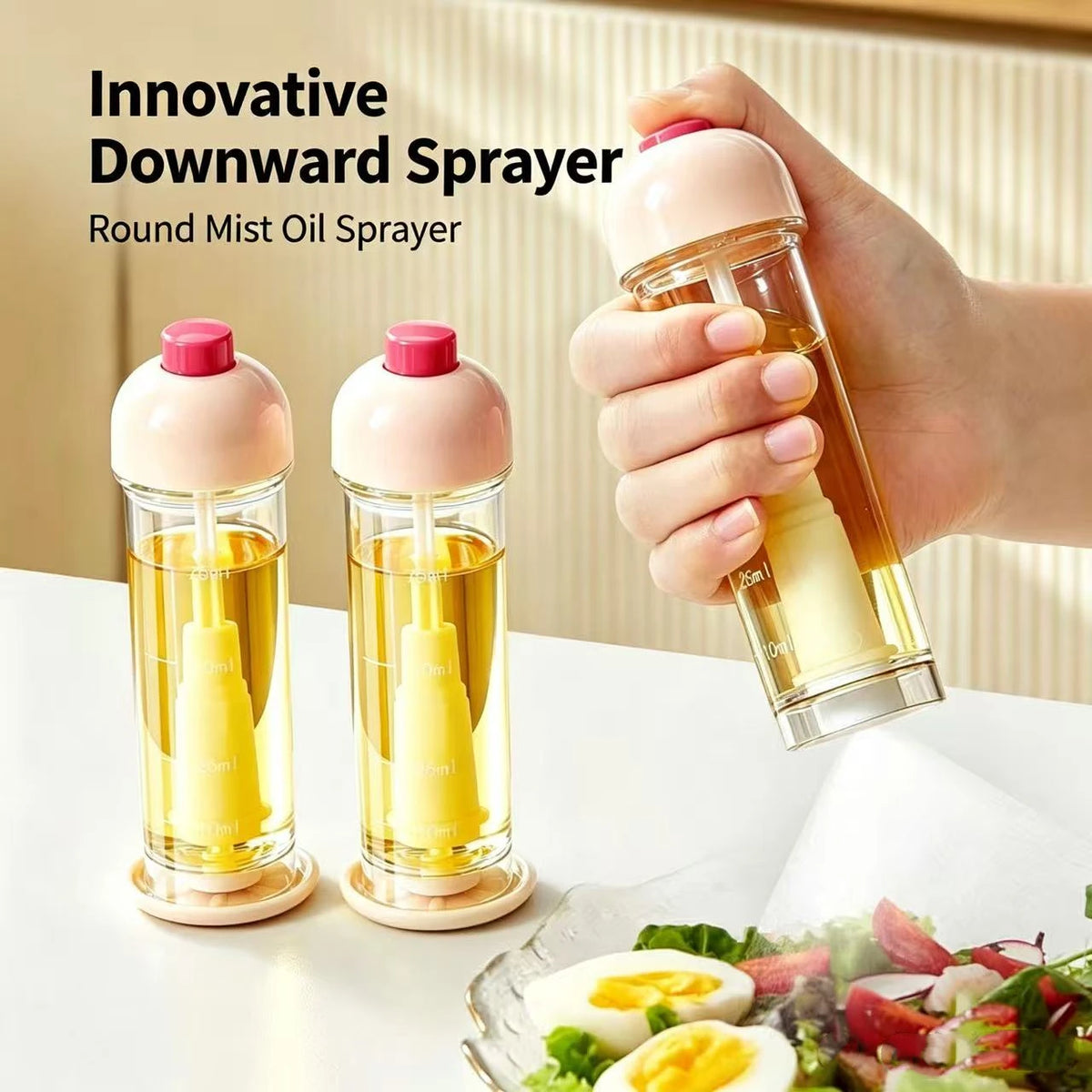 Downward oil sprayer in hand