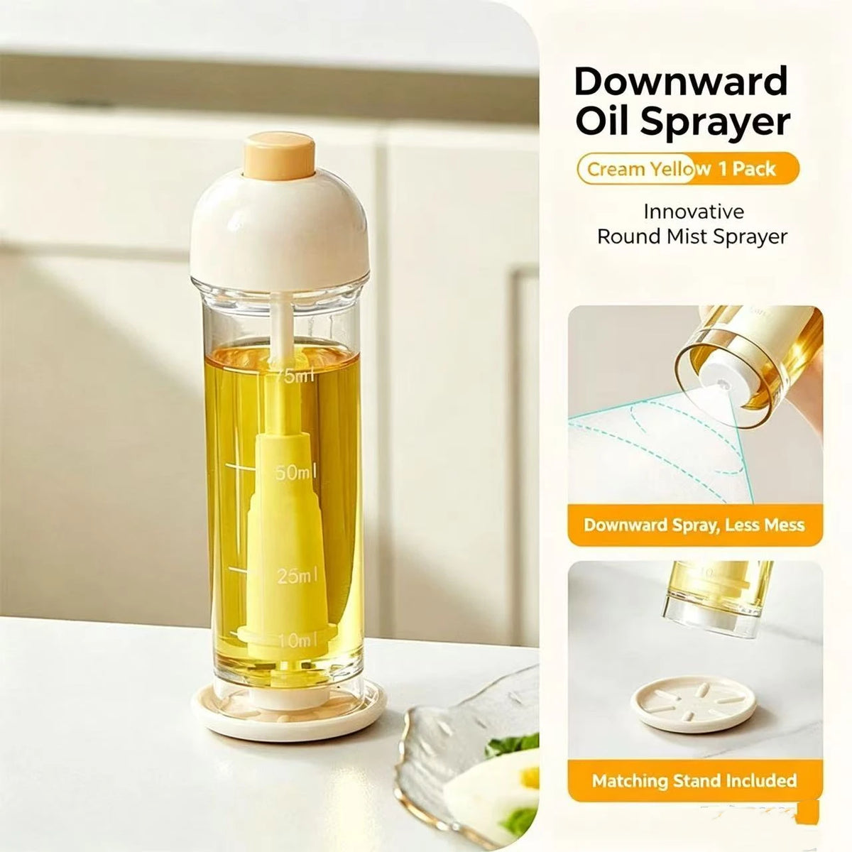 Oil mist sprayer, cream yellow