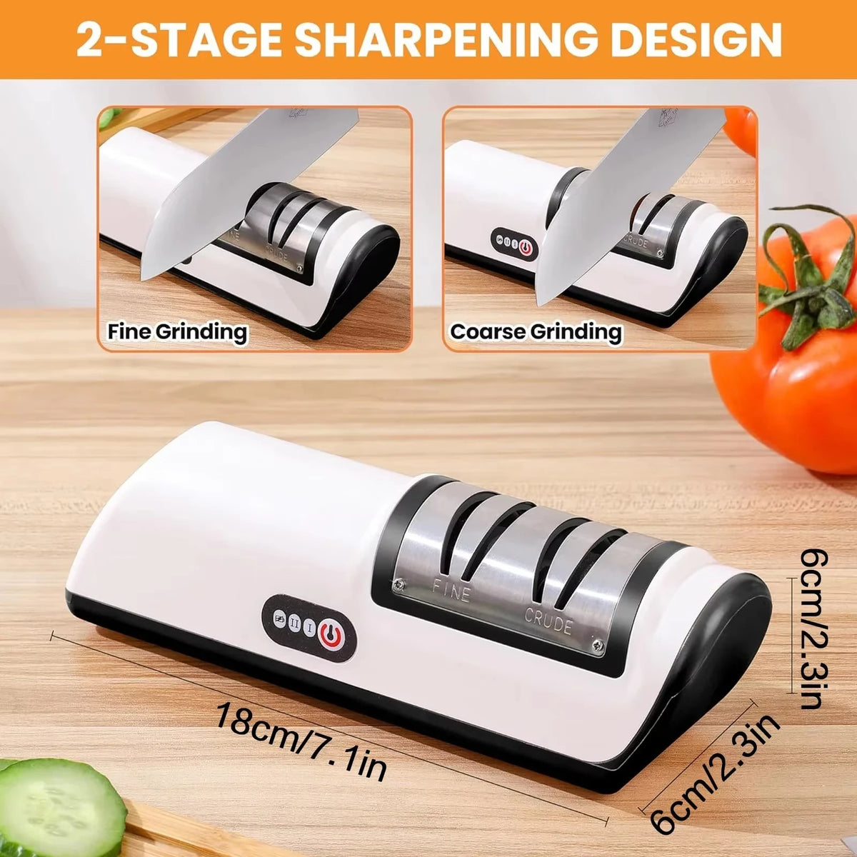 2-stage sharpening: coarse and fine, 18 x 6 x 6 cm