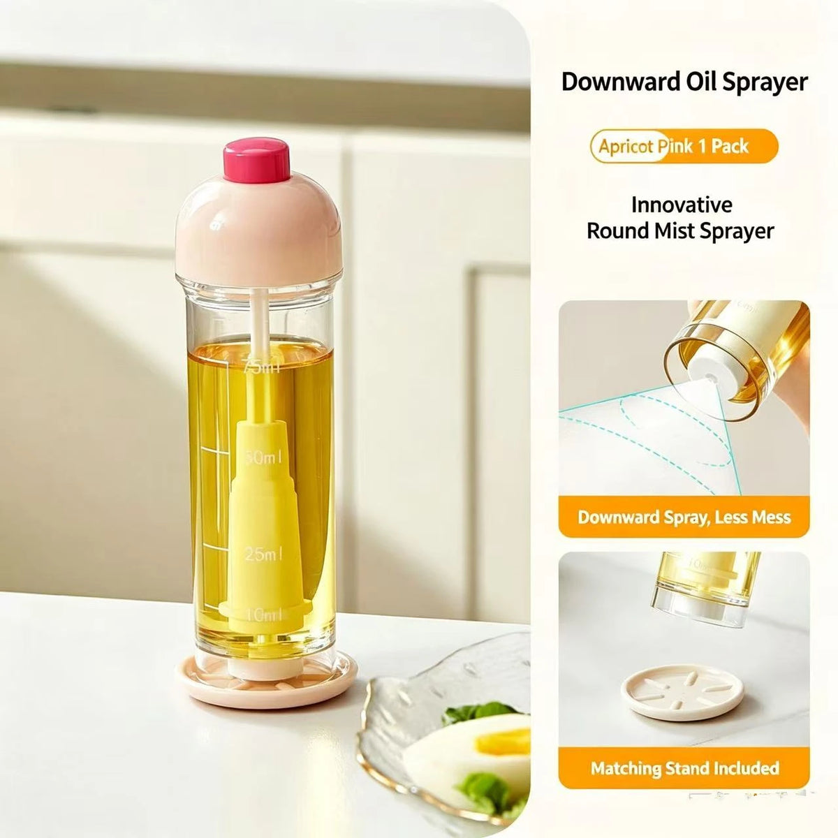 Oil mist sprayer, apricot pink